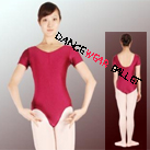Adult Short Sleeve U-Shaped Back Dancewear Ballet Leotard