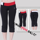 Dance Slim Active & Fitness Contrast Color Capri Pants