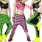 Fluorescence Stripe Jazz & Hip-Hop Harem Pant