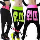 Fluorescence Chit Print Hip-Hop Harem Pants