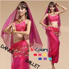 Six Colors Sequin Beads Belly Dancewear Seven Pieces Pants Suit