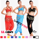 Eleven Colors Sequin Beads Belly Training Dancewear Bra And Pants