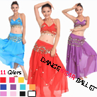 Eleven Colors Sequin Beads Belly Dancewear Bra And Skirts