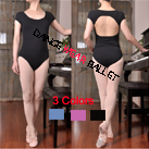 Short Sleeve Open Back Dancewear Ballet Leotard