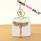 Chinaware Dance Ballet Ballerina Girl Key Ring