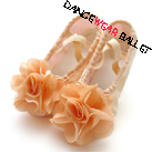 Children Flesh Canvas Ballet Shoe With Flesh Flower