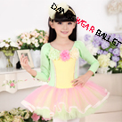 Children Long Sleeve Colorful Dance Ballet Dress