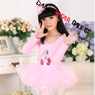 Children Long Sleeve Sequin Pointe Shoe Dance Ballet Dress