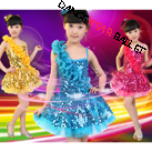 Children Sequin Shiny Stage Wear Dance Costumes