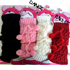 Children Fuzzy Pompons Candy Color Warm-up Legwarmers