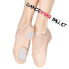 Leather Split-Sole Cross Elastic Band Dance Ballet Shoe