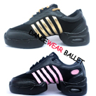 Five Stripe Leather Mesh Jazz Dance Sneaker