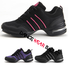 Three Contrast Color Stripe Mesh Jazz Dance Sneaker