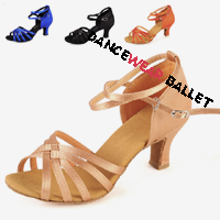 Best Seller Four Colors Five Strap Satin Ballroom Latin Dance Shoes