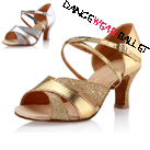 Gold And Silver Shiny Sequin Ballroom Latin Dance Shoes