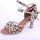 Leopard Five Strap Centre Node Ballroom Latin Dance Shoes