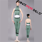 Dancewear Ballet Warm-up High Neck Stripe Top And Capri Pants