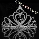 Extremely Height Ballet Hair Accessory Crystal Rhinestone Tiara With Comb