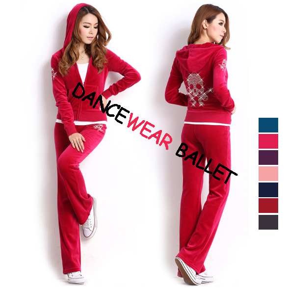 velour tracksuit with rhinestones