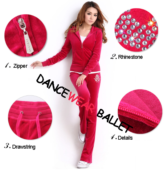 velour tracksuit with rhinestones